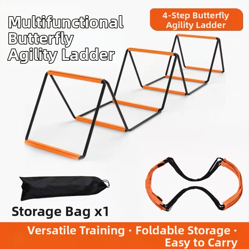 Multifunkcionális sportérzékeny létra pillangó agilis létra gyermekek fitnesz rögzített létra foci edző kötéllétra