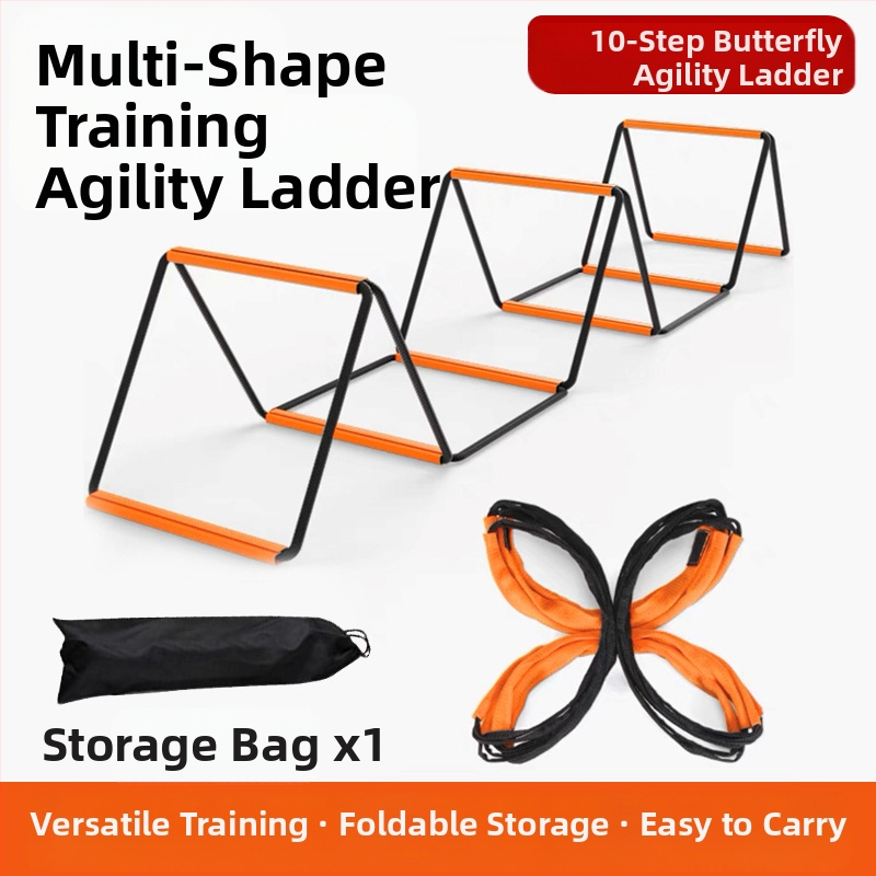 Multifunkcionális sportérzékeny létra pillangó agilis létra gyermekek fitnesz rögzített létra foci edző kötéllétra