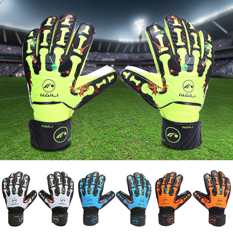 Futbolo vartininko latekso pirštinės su dešimties pirštų apsaugos pirštinėmis suaugusiesiems