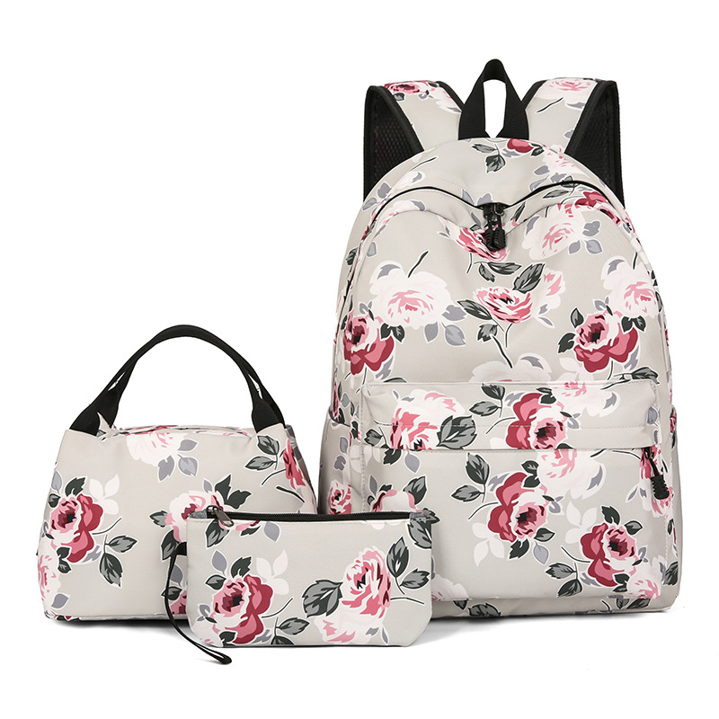 Háromrészes, alkalmi hátizsák, szigetelt táska, határokon átnyúló, új, divatos, virágmintás, egyszerű hátizsák, nagy kapacitású iskolatáska