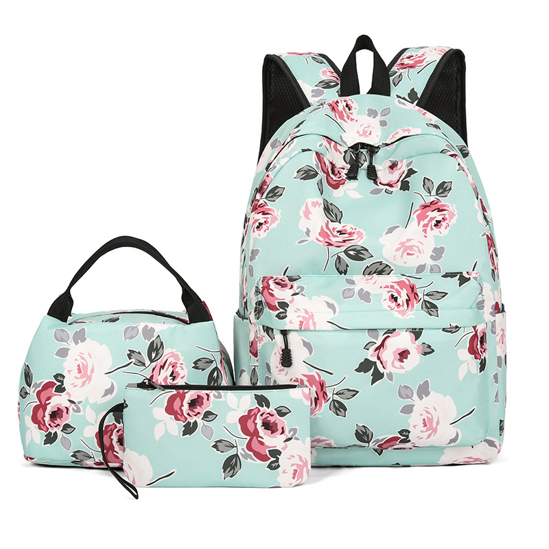 Háromrészes, alkalmi hátizsák, szigetelt táska, határokon átnyúló, új, divatos, virágmintás, egyszerű hátizsák, nagy kapacitású iskolatáska
