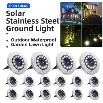 Napelemes földbe süllyesztett lámpák kültéri gyeplámpák dekoratív lámpák rozsdamentes acél udvari hangulatvilágítás udvari dekoráció