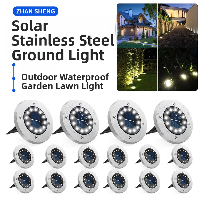 Napelemes földbe süllyesztett lámpák kültéri gyeplámpák dekoratív lámpák rozsdamentes acél udvari hangulatvilágítás udvari dekoráció