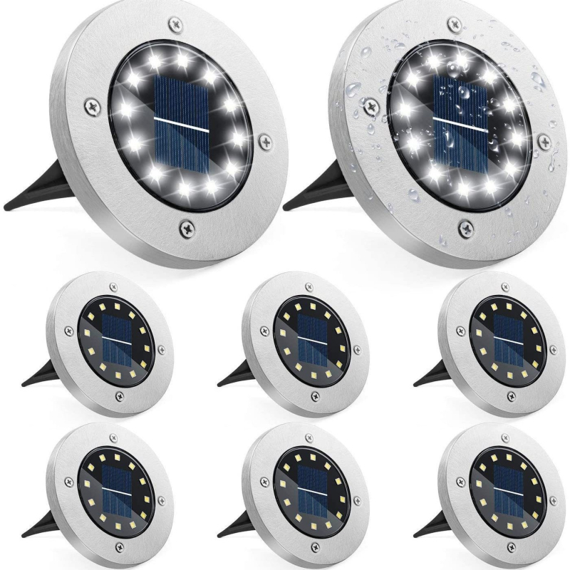 Napelemes földbe süllyesztett lámpák kültéri gyeplámpák dekoratív lámpák rozsdamentes acél udvari hangulatvilágítás udvari dekoráció