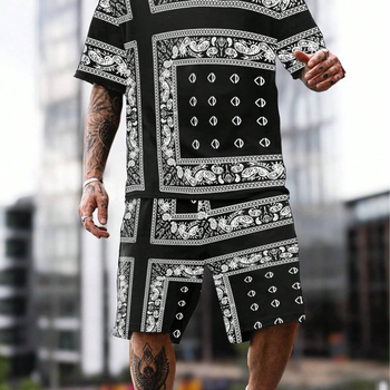 Vintage lühikesed püksid, meeste lühikeste varrukatega T-särk, suvine mood, uued vabaaja lühikesed püksid, kaheosalised meeste ME2-MA1