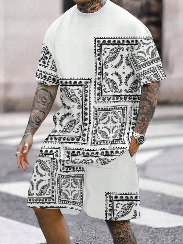 Vintage lühikesed püksid, meeste lühikeste varrukatega T-särk, suvine mood, uued vabaaja lühikesed püksid, kaheosalised meeste ME2-MA1