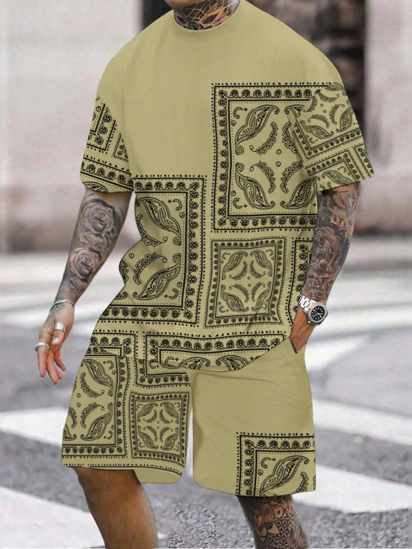 Vintage lühikesed püksid, meeste lühikeste varrukatega T-särk, suvine mood, uued vabaaja lühikesed püksid, kaheosalised meeste ME2-MA1