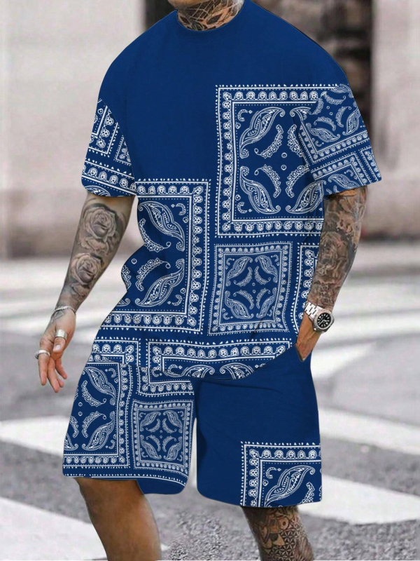 Vintage lühikesed püksid, meeste lühikeste varrukatega T-särk, suvine mood, uued vabaaja lühikesed püksid, kaheosalised meeste ME2-MA1