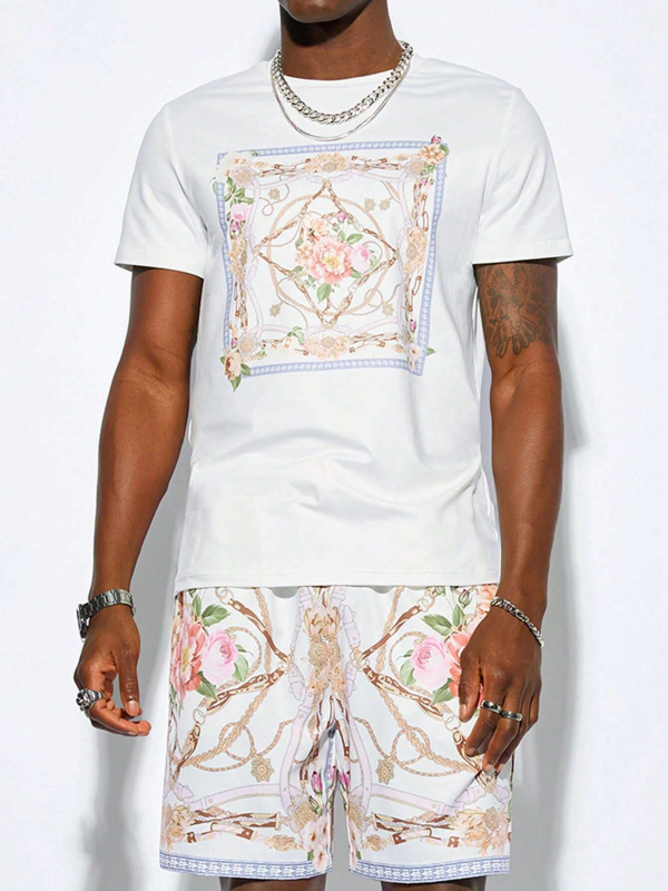 Vintage lühikesed püksid, meeste lühikeste varrukatega T-särk, suvine mood, uued vabaaja lühikesed püksid, kaheosalised meeste ME2-MA1