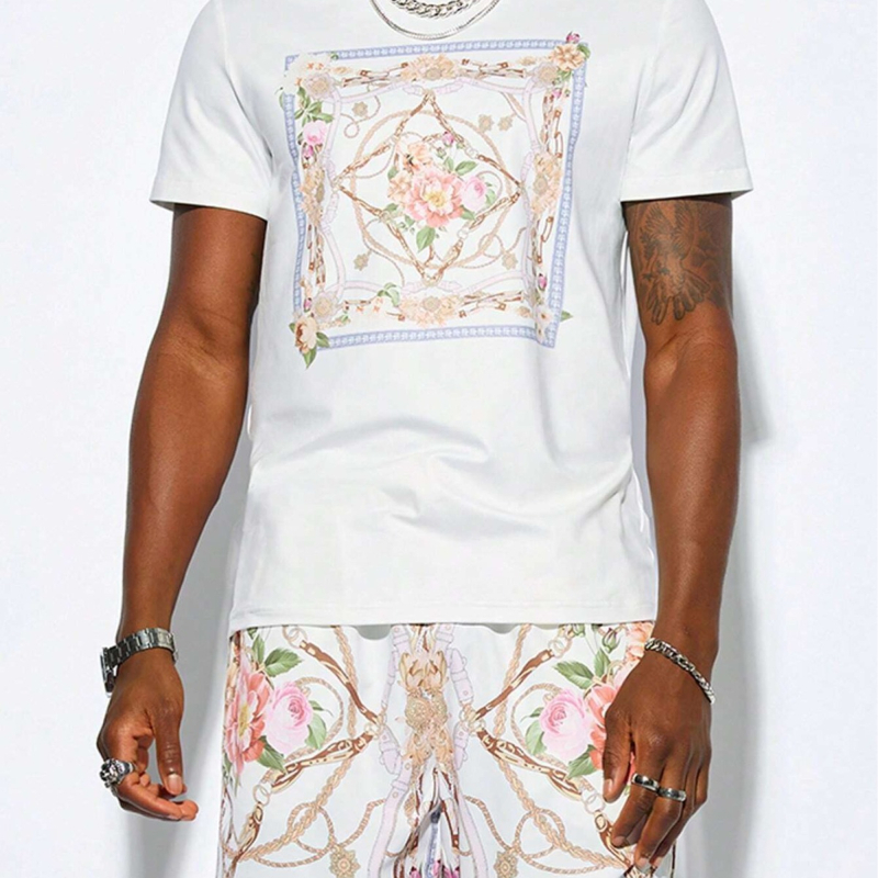 Vintage lühikesed püksid, meeste lühikeste varrukatega T-särk, suvine mood, uued vabaaja lühikesed püksid, kaheosalised meeste ME2-MA1