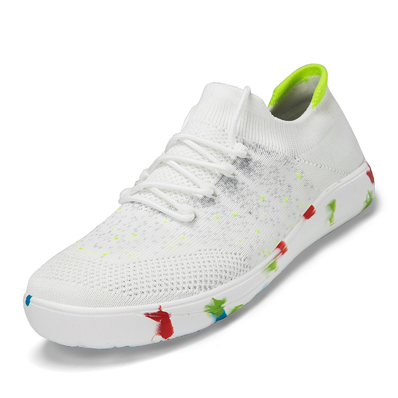 Határokon átnyúló tavaszi és nyári plusz méretű 48-as széles fejű, széles tenyérrel rendelkező férfi túracipők, lezser zoknicipők, új, divatos férfi repülő szövésű sportcipők