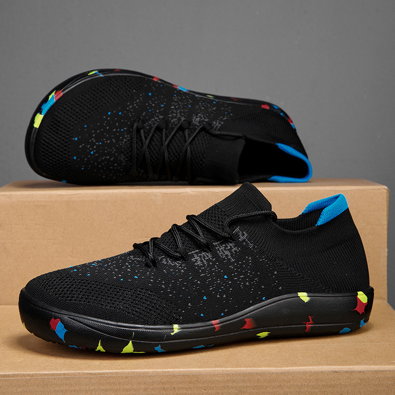 Határokon átnyúló tavaszi és nyári plusz méretű 48-as széles fejű, széles tenyérrel rendelkező férfi túracipők, lezser zoknicipők, új, divatos férfi repülő szövésű sportcipők