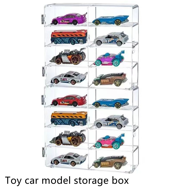 Játékautó modell tárolódoboz vitrin szekrény tároló állvány Tomeka Hot Wheels átlátszó akril tárolódoboz