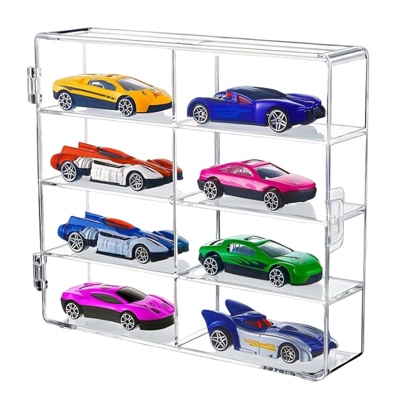 Játékautó modell tárolódoboz vitrin szekrény tároló állvány Tomeka Hot Wheels átlátszó akril tárolódoboz