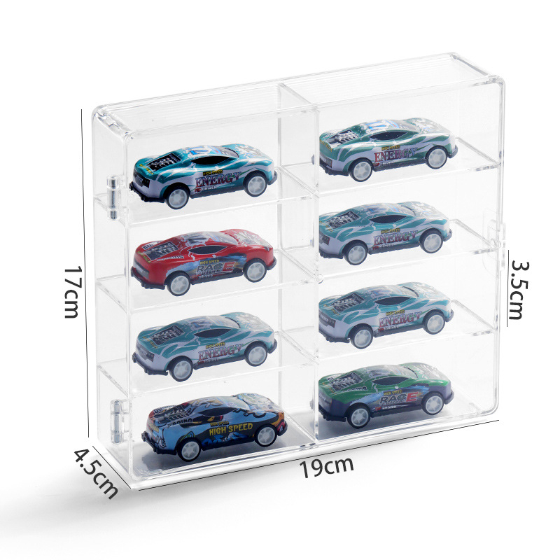 Játékautó modell tárolódoboz vitrin szekrény tároló állvány Tomeka Hot Wheels átlátszó akril tárolódoboz