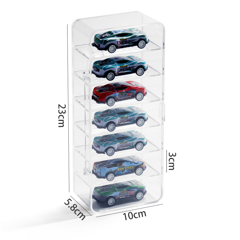 Játékautó modell tárolódoboz vitrin szekrény tároló állvány Tomeka Hot Wheels átlátszó akril tárolódoboz