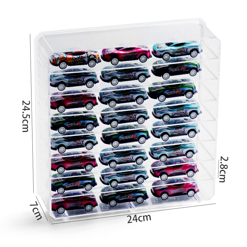 Játékautó modell tárolódoboz vitrin szekrény tároló állvány Tomeka Hot Wheels átlátszó akril tárolódoboz
