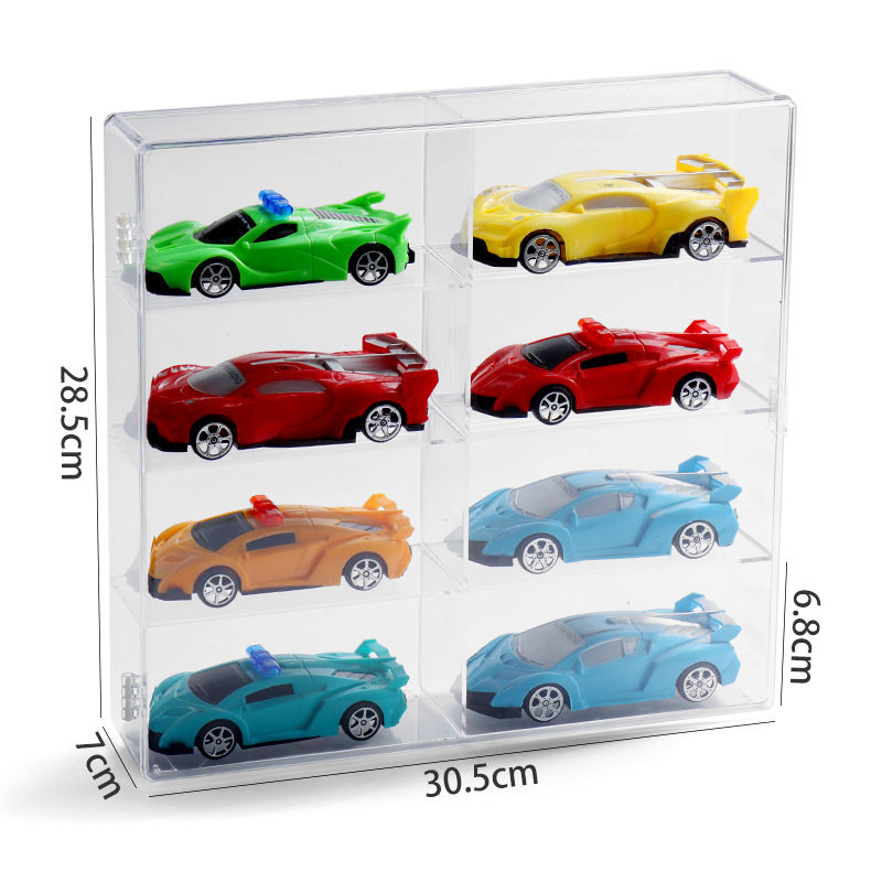 Játékautó modell tárolódoboz vitrin szekrény tároló állvány Tomeka Hot Wheels átlátszó akril tárolódoboz