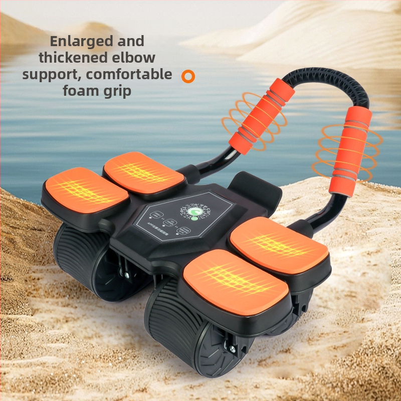 Brušný posilňovač so štyrmi kolesami, viacnásobný lakťový posilňovač, brušný stroj pre mužov a ženy, spaľovanie tukov na brušné svaly, brušný artefakt, domáce fitness vybavenie