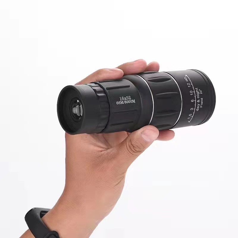 Monokulārā teleskopa lieljaudas HD 16X52 skatīšanās briļļu ražotāji vājas gaismas nakts redzamības mobilā tālruņa fotografēšanas āra teleskops