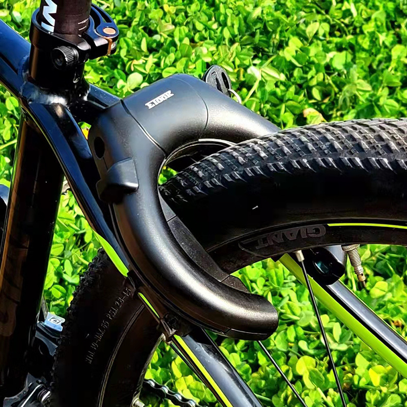 „Cross Border“ dviračio juodas rakto užraktas, didelis užraktas, pasagos formos fiksuotas krabų spaustukas, patogus dviračio užraktas, dviračių reikmenys