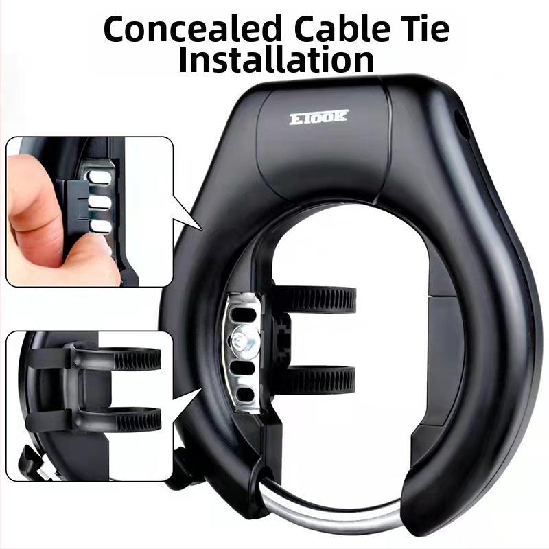 Cross Border Велосипедна черна ключалка с голям ключ, фиксирана скоба за раци, заключване за велосипед, удобна ключалка, велосипедни принадлежности