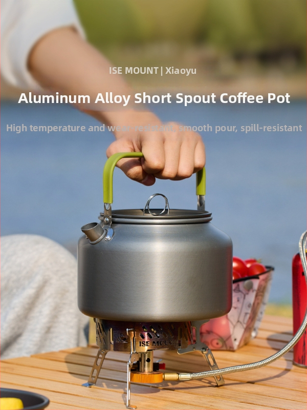 Kültéri alumíniumötvözetből készült teáskanna, nagy kapacitású, hordozható kempingkávéfőző, ultra könnyű utazóvízforraló, 1,8 literes