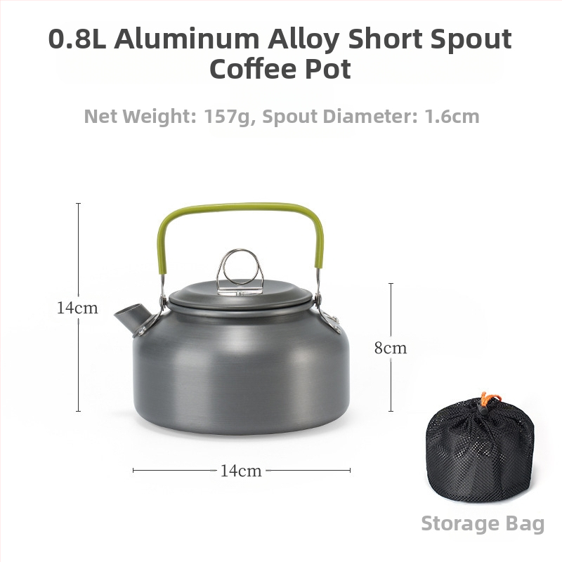 Kültéri alumíniumötvözetből készült teáskanna, nagy kapacitású, hordozható kempingkávéfőző, ultra könnyű utazóvízforraló, 1,8 literes