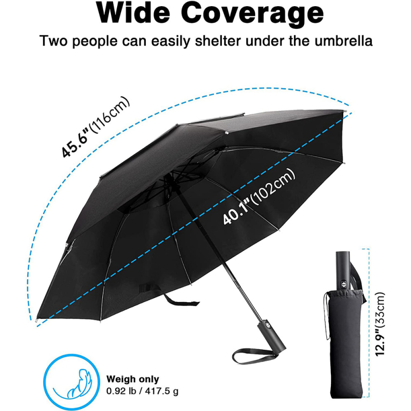 Apverstas dvisluoksnis kvėpuojantis skėtis, atsparus vėjui, visiškai automatinis, sulankstomas verslo skėtis, padidintas, stilingas automobilio reklaminis skėtis su 70 % nuolaida skėčių spausdinimui