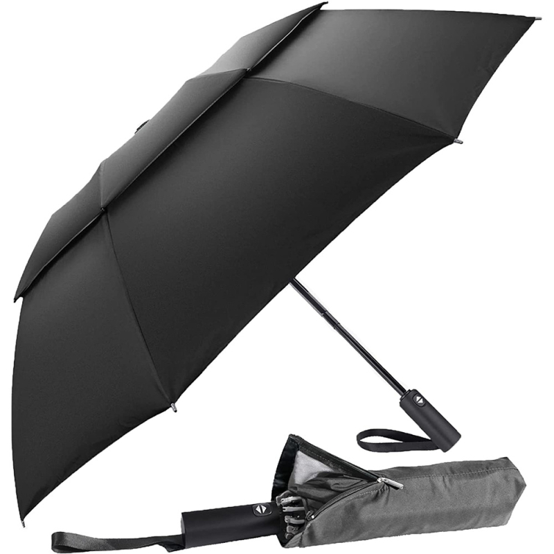 Apverstas dvisluoksnis kvėpuojantis skėtis, atsparus vėjui, visiškai automatinis, sulankstomas verslo skėtis, padidintas, stilingas automobilio reklaminis skėtis su 70 % nuolaida skėčių spausdinimui