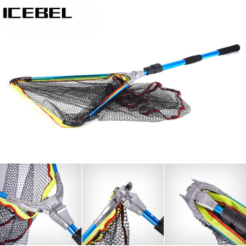 ICEBEL mėlynas aliuminio lydinio greitai sulankstomas kopijavimo tinklas valtims, žvejybai plaustams, žvejybai muselinei žvejybai, didelis trikampis kopijavimo tinklas žvejybai