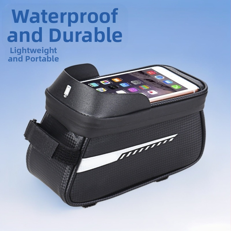 Taška na predný nosník bicykla, úložná taška na mobilný telefón pre horský bicykel, vodotesná taška na zavesenie bicykla, príslušenstvo na jazdecké vybavenie