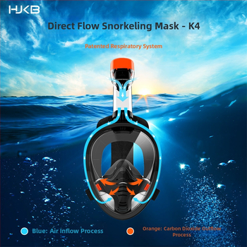 Μάσκα για κολύμβηση με αναπνευστήρα, μάσκα σιλικόνης αναπνοής Three Treasures πλήρους προσώπου, πλήρως στεγνή στολή κατάδυσης, αντι-πνιγμός