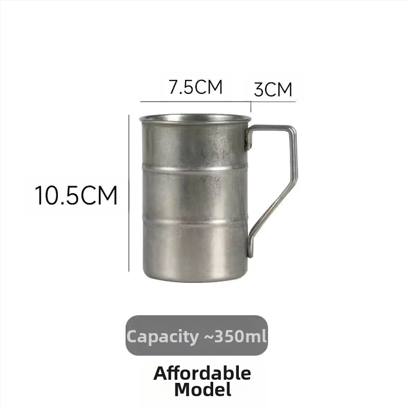 Retro ipari stílusú söröspohár, 304 rozsdamentes acél bögre, háztartási vizespohár, kreatív, kopott, kültéri kempingpohár