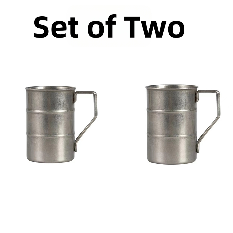 Retro ipari stílusú söröspohár, 304 rozsdamentes acél bögre, háztartási vizespohár, kreatív, kopott, kültéri kempingpohár