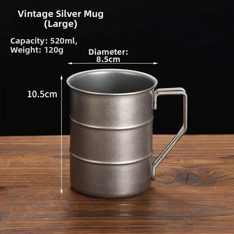 Retro ipari stílusú söröspohár, 304 rozsdamentes acél bögre, háztartási vizespohár, kreatív, kopott, kültéri kempingpohár