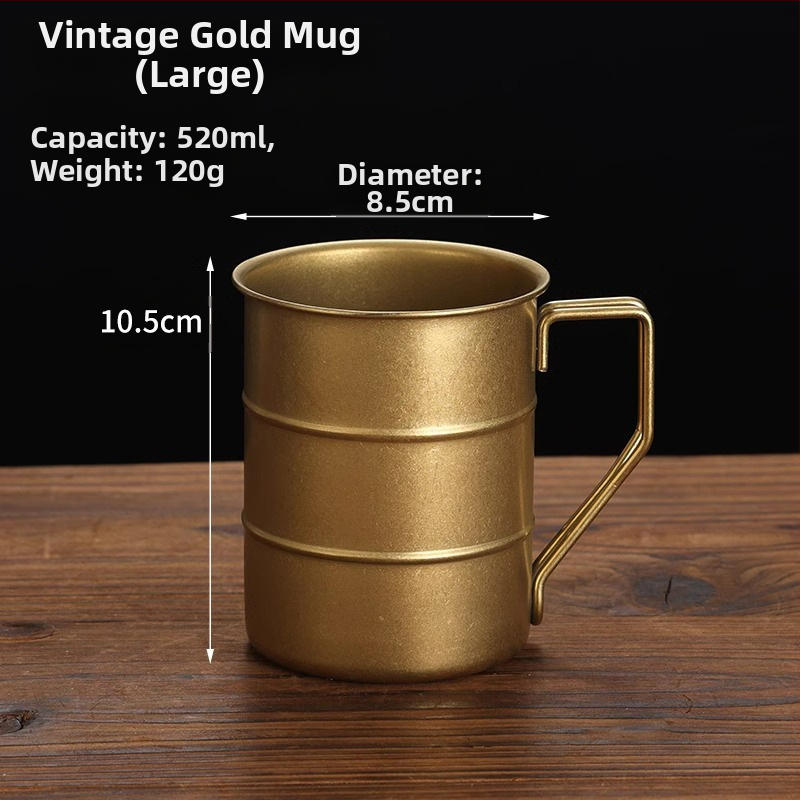 Retro ipari stílusú söröspohár, 304 rozsdamentes acél bögre, háztartási vizespohár, kreatív, kopott, kültéri kempingpohár