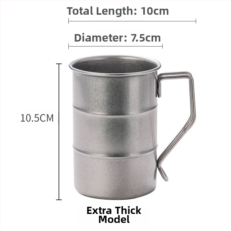Retro ipari stílusú söröspohár, 304 rozsdamentes acél bögre, háztartási vizespohár, kreatív, kopott, kültéri kempingpohár