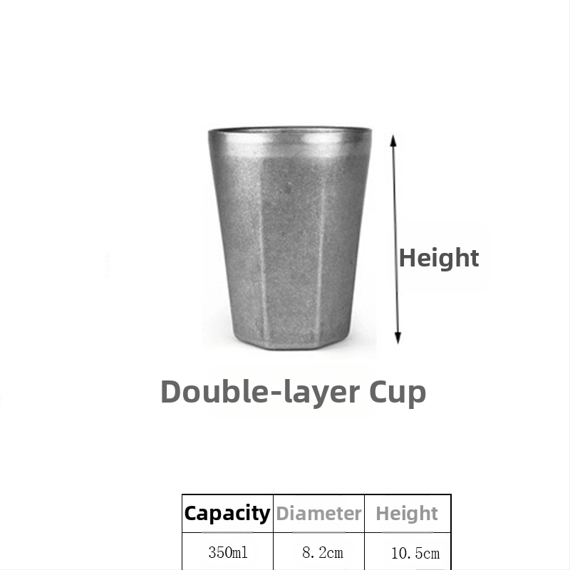 Retro ipari stílusú söröspohár, 304 rozsdamentes acél bögre, háztartási vizespohár, kreatív, kopott, kültéri kempingpohár