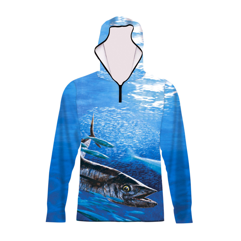 Meeste piiriülene pluss-suuruses päikesekaitseülikond kapuutsiga, pikkade varrukatega, hingav, õhuke, sportlik ja vabaaja Amazon Print