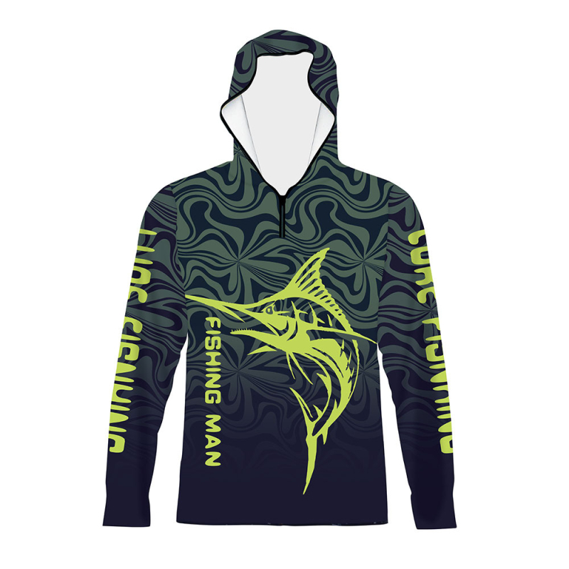 Meeste piiriülene pluss-suuruses päikesekaitseülikond kapuutsiga, pikkade varrukatega, hingav, õhuke, sportlik ja vabaaja Amazon Print