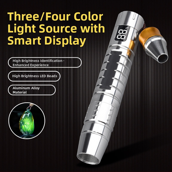 Naujas nefritinis identifikavimo žibintuvėlis, profesionalus identifikavimo nefritinis papuošalų žibintuvėlis, kelių šviesos šaltinių, įkraunamas USB violetinė šviesa