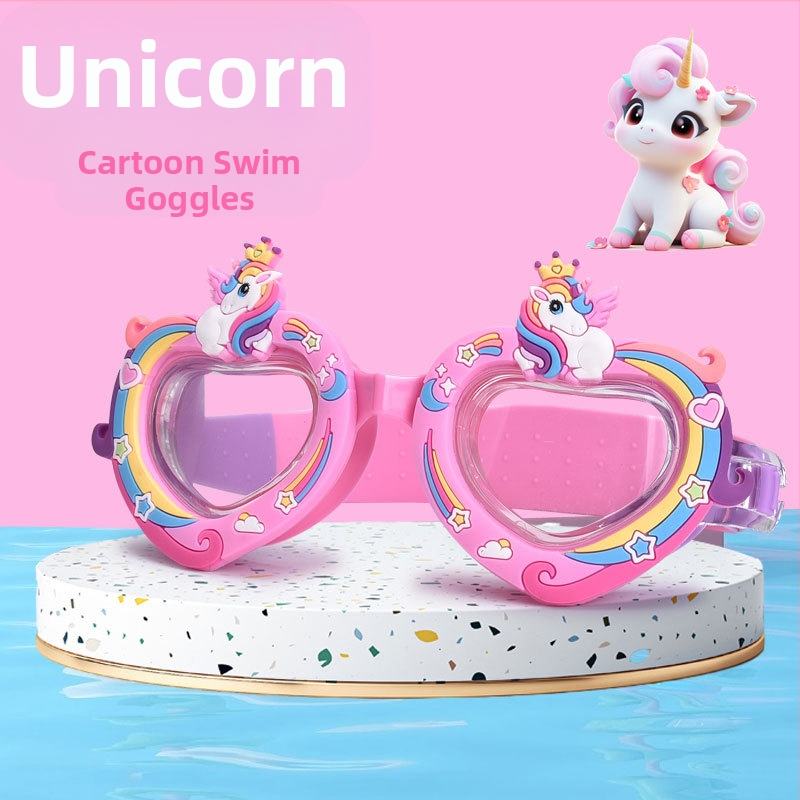 Vaikams skirti mieli animaciniai silikoniniai plaukimo akiniai, skirti berniukų ir mergaičių plaukimo mokymo ir nardymo įrangai.