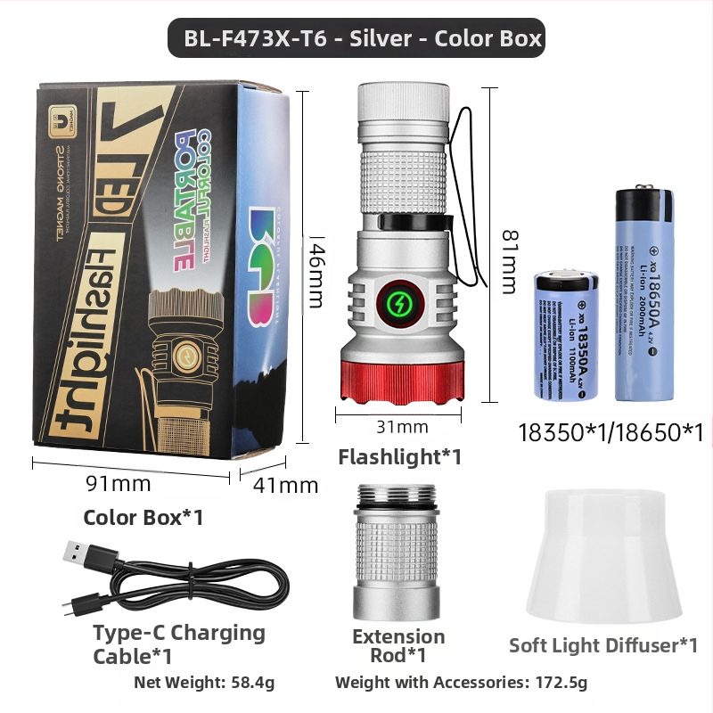 Határokon átnyúló új, hordozható, kompakt, újratölthető XPG zseblámpa gyöngyök emelik ki a vészhelyzeti nagy hatótávolságú farokmágneses vonzerőt