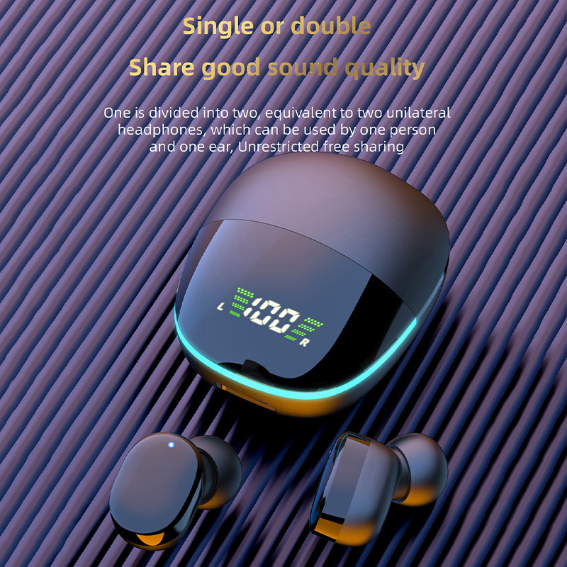 G9S piiriülene uus eramudel Bluetooth-peakomplekt digitaalse ekraaniga hingamisvalgusega LED-binauralne stereo kõrvasisesed TWS-kõrvaklapid