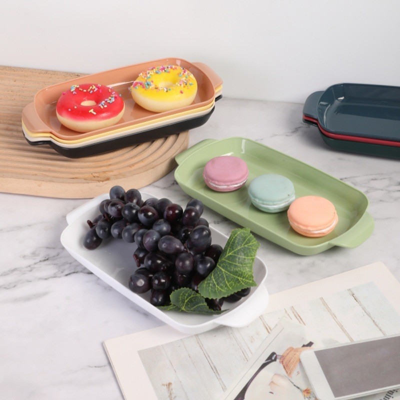 Rizses tányér, grill tányér, forró edény, éttermi étel, különleges téglalap alakú műanyag tányér, kereskedelmi háztartási rizses tányér, binaurális