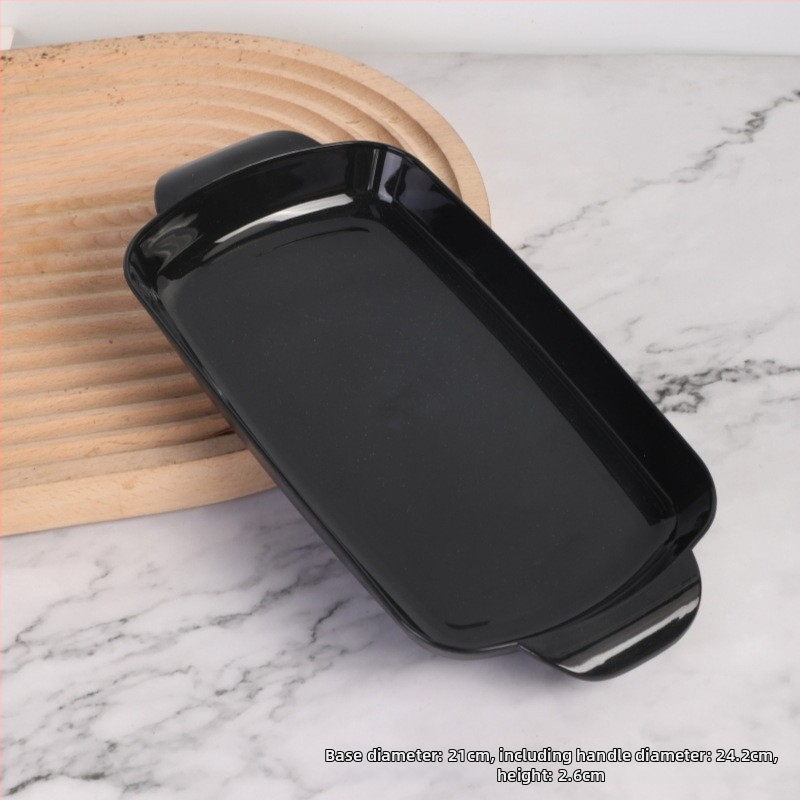 Rizses tányér, grill tányér, forró edény, éttermi étel, különleges téglalap alakú műanyag tányér, kereskedelmi háztartási rizses tányér, binaurális