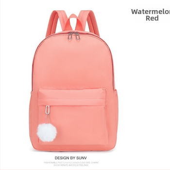 Νέα διασυνοριακή τσάντα πλάτης για νέους από νάιλον σε χρώμα καραμέλας, με τυπωμένο λογότυπο και διαφημιστική τσάντα για μαθητές δημοτικού και γυμνασίου