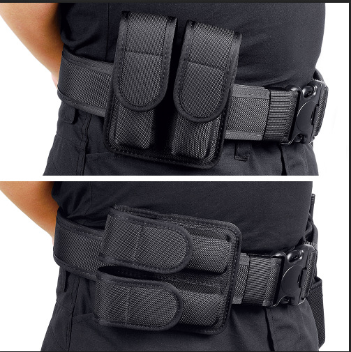 Kiváló minőségű, öntött, dupla rugalmas csattal, függőleges, vízszintes tárolás akár 2,25 hüvelykes munkaövig