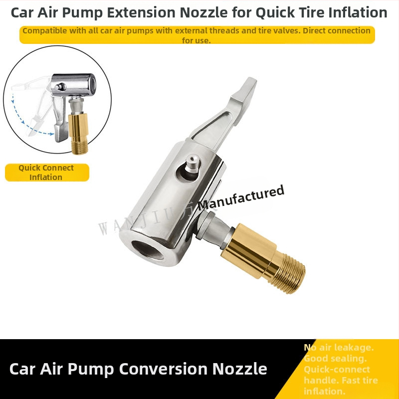 Pompa de aer auto poate fi dezumflată, tub de extensie rapid, extensie rapidă a țevii de aer, țeavă de aer, presare din cupru, mâner de blocare, fără scurgeri de aer